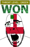 ahegao country emerald england flag flag:england gem glasses green green_eyes hair looking_up open_mouth schlog_color_event soyjak soyjak_blog stubble teeth text threat_level_green united_states variant:cobson won // 721x1115 // 139.0KB