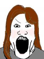 brown_hair eyelashes female hair open_mouth soyjak subvariant:female_markiplier variant:markiplier_soyjak // 600x797 // 220.6KB