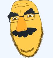 disguise emoticon glasses marx_glasses mustache no_mouth series:soymoji soyjak stubble variant:cobson yellow yellow_skin // 721x789 // 28.7KB