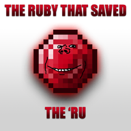red_text ruby smile teeth teeth_showing text variant:impish_soyak_ears white_background // 720x720 // 205.0KB