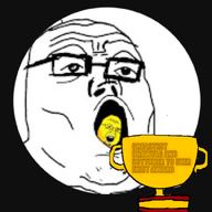 2soyjaks award bald black_background drawfag english_text glasses gold meta:namefags open_mouth rot_(user) soysphere text trophy variant:shotjak variant:tony_soprano_soyjak // 600x600 // 190.7KB