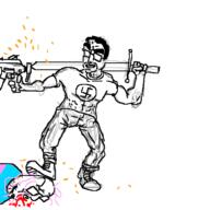 artist:QQlive chud gun mp5 smg swastika sword tranny troon troonella ttd variant:bernd variant:chudjak // 500x500 // 60.7KB