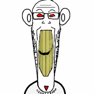 animated antenna clenched_teeth ear glasses headbanging moving_head orange_eyes reddit redditard robot soyjak stretched_mouth stubble text thrembo thrembometer variant:markiplier_soyjak yellow_teeth // 1150x1533 // 794.2KB