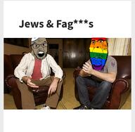 2soyjaks brown_skin clothes faggot flag:lgbt_pride_flag hat jewish_nose judaism kike kippah meta:tagme rainbow rucka_rucka_ali subvariant:hornyson variant:cobson variant:feraljak // 1080x1057 // 452.4KB