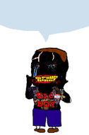 blood bloodshot_eyes brown_hair crying five_nights_at_freddy's full_body meta:made_this_shit_in_5_seconds meta:namefags name_tag speech_bubble subvariant:big-boy vantablack_skin variant:chudjak vein yellow_teeth zen_(user) // 923x1410 // 230.7KB