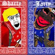 ak-47 award bloods_(gang) crips_(gang) jake jakparty_soy mac-10 nate soyjak_party subvariant:jartycuck trend:jartycuck variant:chudjak variant:feraljak // 1056x1054 // 1.3MB