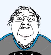 clothes front_facing glasses hair looking_at_you mustache open_mouth smile sola soyjak stubble variant:bernd // 1008x1082 // 131.2KB