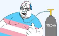 balding estrogen fat flag:transgender_pride_flag glasses soyjak tongue_out tranny troon variant:whalejak yellow_sclera // 1461x900 // 65.7KB