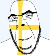 angry county cross flag flag:trøndelag glasses hair looking_to_the_left norway smile soyjak stubble teeth thick_eyebrows transparent_background trøndelag variant:cobson // 775x849 // 27.4KB