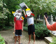 2soyjaks angry arm badge barefoot bridge bucket bush camera clothes cyborg dirt dog electricity foot frown full_body glasses grey_skin hair hand horn ice_bucket_challenge irl irl_background leg lightning microphone murder mustache nate open_mouth park pavers phone plant recording red_eyes robot sandals shorts shrub smile smug soil soot soot_colors soyjak soyjak_party stairs stone stubble text tree variant:feraljak variant:gapejak water yellow_hair // 1717x1344 // 2.1MB