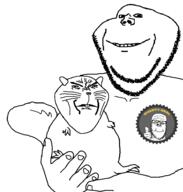 3soyjaks animal arm badge buck_teeth ear glasses grey hand holding_object seal_of_approval sharty_seal smile snout soot_colors soyjak soyjak_party stubble subvariant:ominous_impish_squirrel tail text thumbs_up trend:squirreljakking variant:a24_slowburn_soyjak variant:impish_soyak_ears whisker // 902x946 // 40.1KB