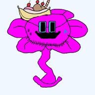 banana banana_split_ice_cream flower flowey glasses ice_cream open_mouth petals pink_skin plant quotation_marks quote quote_(user) stem stubble undertale variant:floweyjak variant:unknown // 1000x1000 // 82.3KB