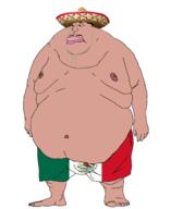 angry big_lips brown_skin closed_mouth clothes double_chin fat flag:mexico full_body gynaecomastia hair hat looking_to_the_left mexico morbidly_obese mustache mutt navel nipple obese remastered shorts sombrero standing subvariant:beast subvariant:endmutt subvariant:morbidmutt variant:meximutt white_background // 2382x2910 // 741.7KB