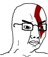 angry closed_mouth glasses god_of_war kratos soyjak variant:chudjak video_game // 500x596 // 29.3KB