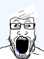 brainless brainlet dumb glasses iq open_mouth retard retarded saliva stupid variant:markiplier_soyjak // 600x800 // 43.3KB