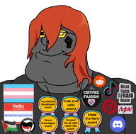 antifa award blm_logo brown_hair discord flag:palestine flag:transgender_pride_flag fujoshi glasses gray_skin hello_my_name_is_(sticker) meta:namefags pinterest randals_strongest_warrior_(user) reddit soot soyjak_party subvariant:mexiaryan tiktok transparent_background variant:meximutt // 886x872 // 241.4KB