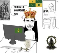 3soyjaks balding brian_boru crown flag harp ireland irish_flag larp larper monarchy pc subvariant:hydrocephason subvariant:pol_face sword teeth variant:chudjak variant:cobson white_skin you_don't_understand // 1868x1702 // 297.8KB