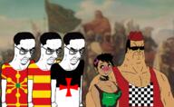 andalucia angry christianity chud closed_mouth clothes country ear enbie fez flag gigachud glasses hair hat historical history islam morocco portugal saracen soyjak spain subvariant:chudjak_seething templar variant:chudjak // 1300x800 // 551.9KB