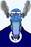 angry bald bloodshot_eyes blue blue_skin calm closed_mouth ear flag flag:fukui flag:japan fukui fume glasses japan ogre_ears seethe smoke soyjak stretched_chin stubble subvariant:longplier todofuken transparent_background variant:markiplier_soyjak // 823x1250 // 62.0KB