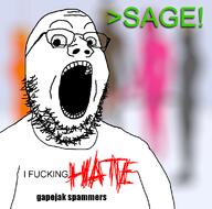 doll froot gapelee hate kuz lee_goldson root sage soot soyjak_party spam spammer variant:gapejak // 1139x1128 // 309.1KB
