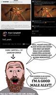 colorful evan_campbell gamergate journalist open_mouth soyjak stellar_blade text twitter video_game // 1500x2500 // 1.5MB