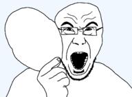 2soyjaks glasses hand holding_object mask open_mouth purple_hair screaming soyjak stubble template tongue transparent_background unmasked variant:maskjak wrinkles // 1261x924 // 25.2KB