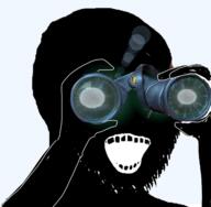 arm binoculars black_skin glowing glowing_eyes hand holding_object inverted open_mouth soyjak stubble subvariant:soyak_(crazed) thougher transparent_background variant:soyak // 1280x1252 // 795.7KB