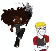anime_artstyle arm artist:kate_schoppenboer badge brimmiest_comments_section☣️☣️☣️_do_not_enter☣️☣️☣️ brown_hair closed_mouth clothes crossed_arms full_body glasses kate_(namefaggot) meta:this_is_obvious_bait_pls_dont_fall_for_it nate nigger smug soyjak stubble that_one_fucking_picture_of_nate_being_a_smug_little_bastard variant:soyak whip yellow_hair // 1300x1200 // 107.2KB