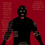 666 arrow big_lips black_skin brown greentext negro nigger nigger_lips poop poopson red_eyes red_lips satan shitskin soytan_is_nas soytan_lovers_will_burn_in_hell soytan_will_never_be_a_gem subvariant:the_beast tattoo text variant:bernd yellow_eyes // 814x810 // 119.2KB