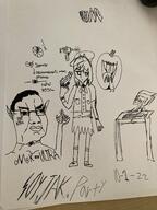 anime closed_mouth computer female gun hair pointy_ears soyjak soyjak_party text variant:chudjak // 3024x4032 // 3.9MB