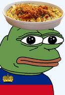 amphibian bald cheese closed_mouth clothes country europe european flag:liechtenstein food frog green_skin irl kasknopfle liechtenstein liechtensteiner lips looking_at_you nas nas:pepe pasta pepe_the_frog series:pepe_hat transparent_background tshirt // 1008x1479 // 677.1KB