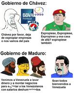asian bbva_provincial beard bloodshot_eyes chad crying fez hugo_chávez nicolás_maduro rctv spanish_text turban turk turkiye variant:soyak venezuela wojak // 782x979 // 152.6KB
