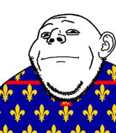 closed_mouth flag flag:artois frown holy_roman_empire looking_at_you neutral soyjak stubble subvariant:gapealien variant:gapejak // 722x832 // 133.9KB