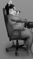 black_skin chair fat full_body furry gaming gaming_chair greyscale irl meta:not_oc naked nas:gigachad nigger sleek_n_tears steering_wheel wolf // 438x770 // 174.0KB