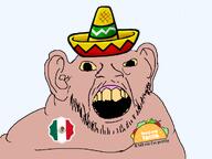 angry dark_skin latinx mexican_flag sombrero subvariant:jared taco text variant:feraljak yellow_eyes yellow_teeth // 1024x770 // 188.3KB