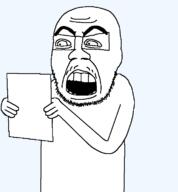 artist:keys feralrants open_mouth paper rantsona reading stubble subvariant:feralrants variant:feraljak // 710x768 // 21.0KB