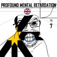 angry bald bell_curve black_eyes black_hole black_sclera british clenched_teeth closed_mouth country cracked_teeth drool ear flag flag:sutherland flag:united_kingdom glasses hair iq iq_bell_curve mustache nightmare_fuel no_pupils profound_mental_retardation retard scotland soyjak stubble sutherland text united_kingdom variant:feraljak wrinkles // 1024x1024 // 62.4KB