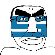 dean glasses hair large_eyebrows logo soyjak subvariant:dean suckless technology variant:chudjak // 1200x1200 // 196.6KB