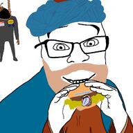 Thales_(user) ack arm award balaclava bloodshot_eyes brown_skin clothes crying dunchenman_(user) eyebrows finger foot full_body gooned_to_soytan_again_award hamburger hand hanging hello_my_name_is_(sticker) holding_object leg meta:namefags professornothingburger_(user) robe rope suicide text transparent_background turban variant:bernd variant:feraljak // 1025x1025 // 197.1KB