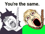 ack baldi baldis_basics bloodshot_eyes crying fundamental_paper_education hair hanging miss_circle open_mouth variant:bernd // 960x720 // 92.5KB