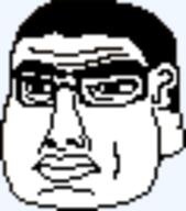 chud closed_mouth fat glasses hotline_miami jake_(hotline_miami) pixel_art soyjak sprite_edit variant:chudjak video_game // 59x67 // 1.2KB