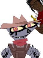 bbc black_skin clothes elain gooseworx hat looking_at_you queen_of_spades scarf smile teeth variant:chudjak variant:impish_soyak_ears yellow_sclera // 809x1080 // 97.8KB