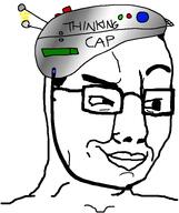 button clothes electricity glasses hair hat looking_to_the_right metal screw smile thinking thinking_cap variant:chudjak // 645x770 // 90.0KB