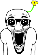 bald clothes glasses object_on_head open_mouth plant series:gardenjak sisa stubble variant:el_perro_rabioso white_background yellow_flower // 1025x1161 // 114.6KB