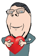 blue_eyes blue_shirt glasses gray_glasses holding_heart jc_denton john8_44_(namefag) lazy looking_at_you low_quality meta:namefags smile stubble subvariant:wholesome_soyjak variant:gapejak white_background white_skin // 676x1021 // 99.0KB