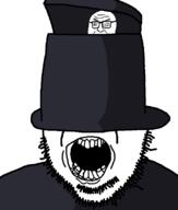 angry clothes crooked_teeth glasses magician open_mouth soyjak stubble template top_hat variant:volcanojak // 677x799 // 8.7KB