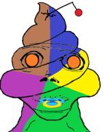 animated antenna baby closed_mouth colorful deformed open_mouth orange_eyes pacifier poop reddit smile soyjak stubble subvariant:jacobson variant:a24_slowburn_soyjak // 617x777 // 93.2KB