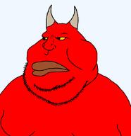 closed_mouth demon demon_horns demonic devil_horns double_chin evil horn looking_to_the_left mutt obese red_skin satan satanic satanism satanist transparent_background variant:meximutt // 888x919 // 21.8KB