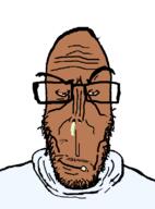 angry beard brown_skin crying european glasses hair mutt red_eyes soyjak stubble subvariant:euromutt sweater template variant:markiplier_soyjak // 591x797 // 20.0KB