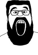 beard glasses hair meta:ai_generated open_mouth soyjak template variant:dustin // 840x1217 // 30.7KB